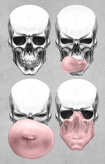 skull chewing gum society6