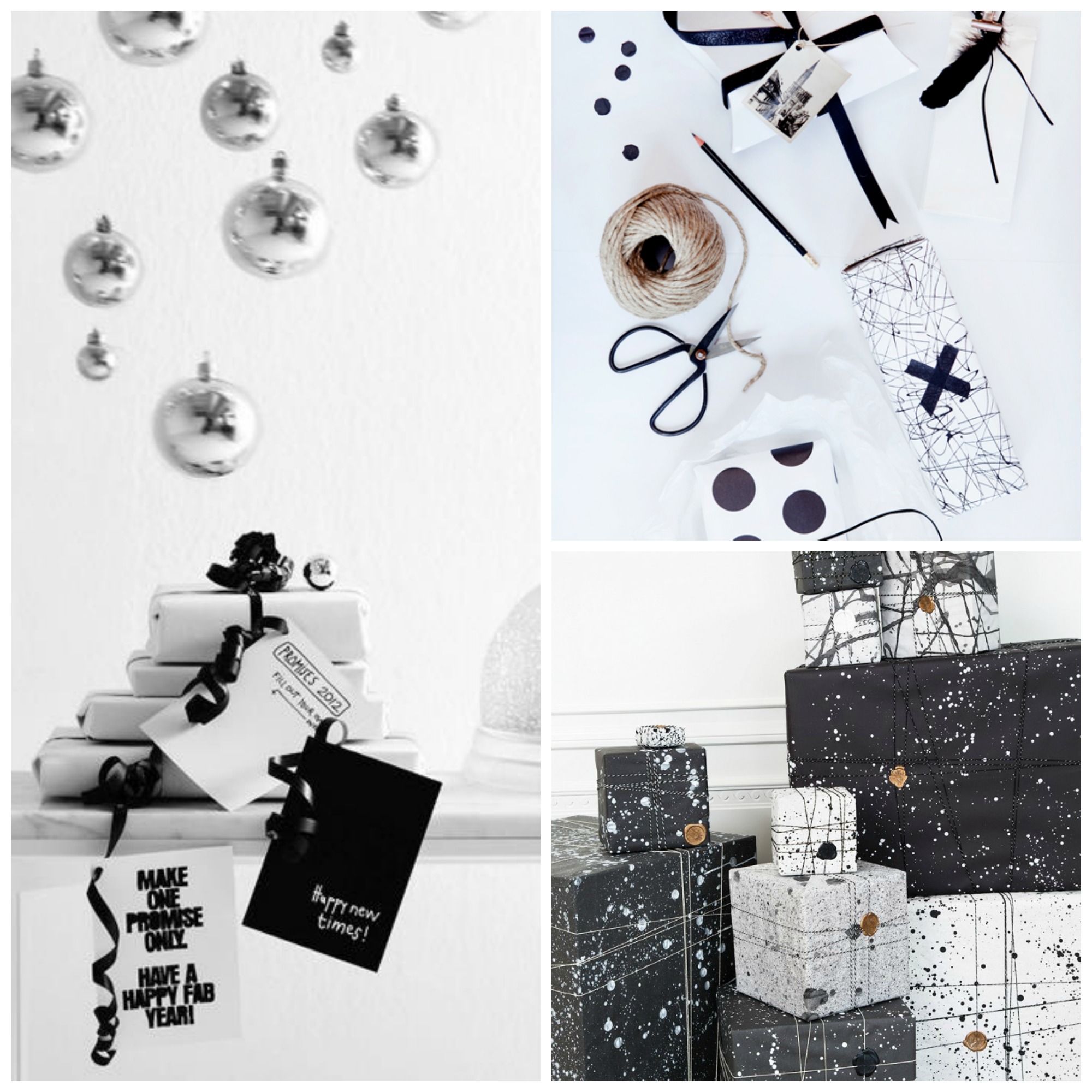 Black and white gift wrapping